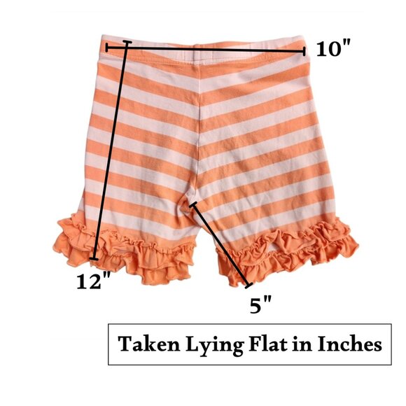 Matilda Jane Girls Happy-Free Pink Orange Striped Double Ruffle Shorties Size 8 - Picture 8 of 9